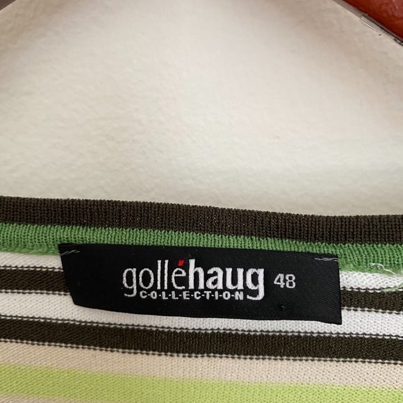 NWOT Green Stripe German Designer Sweater - Picture 4 of 9